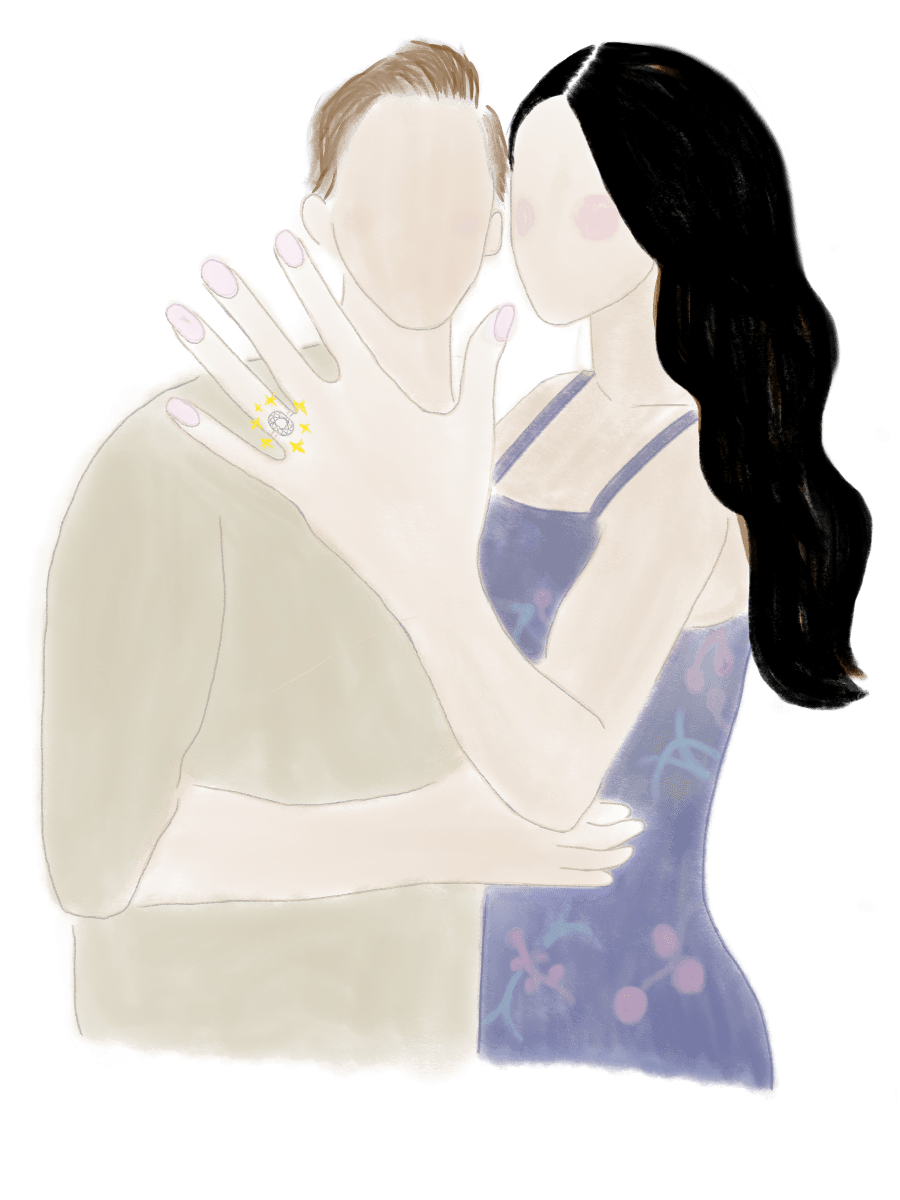bride and groom watercolor